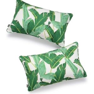 Hofdeco 2 Green Leaf Decorative Pillow Cover Brand New